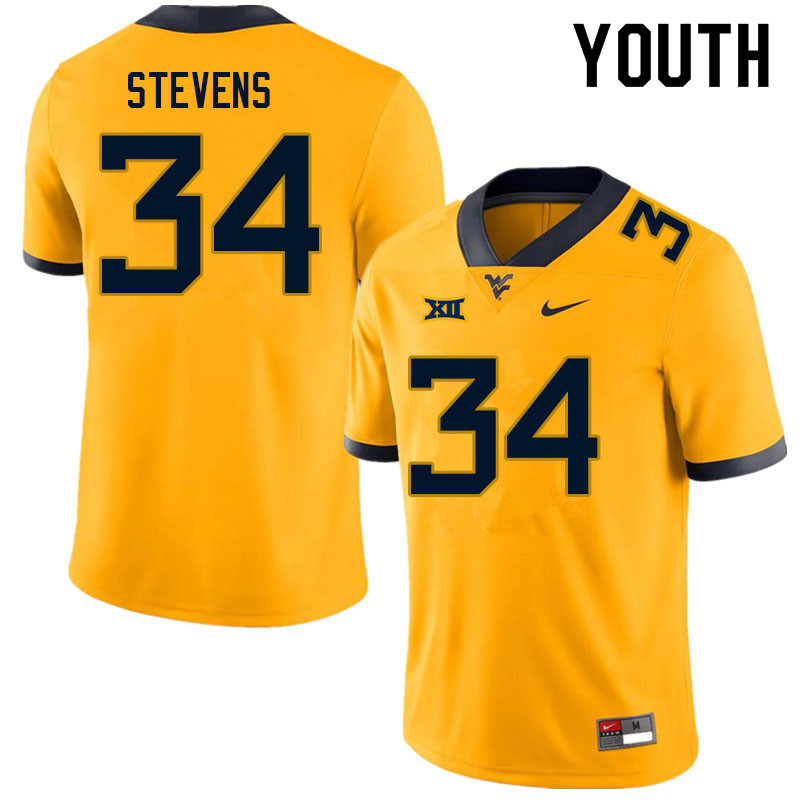 NCAA Youth Deshawn Stevens West Virginia Mountaineers Gold #34 Nike Stitched Football College Authentic Jersey XY23R60QY
